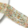 Perle cubiche di vetro macaron miste per creazione di gioielli fai da te braccialetti - 2mm (circa 165 pz/Filo) / Arancione e Verde
