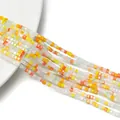 Perline di vetro a forma di cubetto macaron per gioielli fai da te fatti a mano - 2mm (circa 165 pz/Filo) / Serie Giallo Arancio