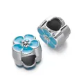 Set of two light blue cherry blossom CCB large hole beads for DIY bracelet jewelry - Cherry Blossom Spacer Bead / 5 Pieces / Blue