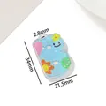 Acrylic letter B charm featuring colorful flower prints and glitter for DIY jewelry 34mm - Letter B