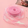 Rosa schillerndes Fischschwanz Organzaband 4cm breit für DIY Schleifen Geschenk - 1 Meter / Kirschblütenrosa