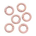Set di cinque anelli a molla in lega verniciata rosa antico per gioielli DIY e catene borse - Rosa chiaro