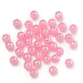 Shiny candy colored pink AB iridescent round plastic beads for DIY handmade jewelry crafts - Pink