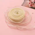 Beiges 4cm breites Fischschwanz-Garnband für DIY-Schleifen und Bastelarbeiten - 1 Meter / Muschel-Beige