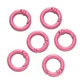 Sei ganci a molla circolari in lega verniciata rosa per borse e catene per telefoni DIY - Rosso Rosa Chiaro