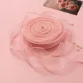Hochwertiges 4 cm breites rosa Fischschwanz-Organzaband für DIY-Schleifen und Geschenkverpackungen - 1 Meter / Anemonenrosa