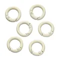 Set di 6 anelli a molla in lega color crema per borse e catenelle per cellulari - Beige