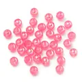 Loose pink AB iridescent plastic beads for DIY handmade jewelry and phone charms - Rose Red