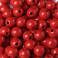 16mm bright red round wooden beads for DIY jewelry making and handmade crafts accessories - Red / 16mm (20 Pieces)
