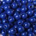 Premium 16mm deep blue round wooden beads with glossy finish for DIY jewelry making crafts - Sapphire Blue / 16mm (20 Pieces)