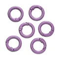 Set di sei anelli a molla viola in lega e moschettoni tondi per accessori borsa DIY. - Viola