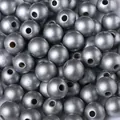 High quality 16mm round lotus wood beads with silver grey finish for DIY jewelry making - Silver / 16mm (20 Pieces)