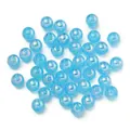 Iridescent light blue plastic round beads for DIY mobile phone chain jewelry making - Sky Blue