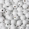 16mm matwitte ronde houten kralen voor DIY sieraden maken en creatieve projecten - Wit / 16mm (20 Stuks/Verpakking)