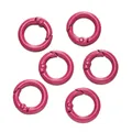 Set di sei anelli a molla in lega color magenta per borse e creazioni artigianali fai-da-te - Rosso rosa
