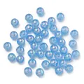 Light blue round plastic AB coated candy beads for DIY jewelry and phone chain making. - Light Blue