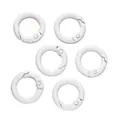 Set di sei anelli a molla in metallo laccato bianco per borse e accessori fai-da-te - Bianco