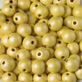 16mm ronde gele parelmoer houten kralen met gaten voor DIY sieraden maken - Geel / 16mm (20 Stuks/Verpakking)