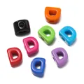 Colorful acrylic large hole letter D beads for DIY bracelet jewelry making - Letter D / 10 Pieces Pack / Colorful