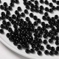 Black 4x7mm solid acrylic large hole beads for handmade DIY jewelry and phone chains - 100pcs Pack / Solid Black