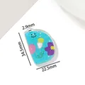 Blue glitter acrylic letter D pendant with colorful prints for DIY keychain making - Letter D