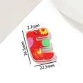 Bunter Acryl Buchstabe E Anhänger mit Maßen 36.5x22.5mm für DIY Bastelarbeiten - Buchstabe E