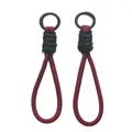 Maroon and black braided paracord wrist lanyard with black metal carabiner clip - 1 Piece / Burgundy