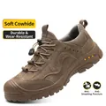 Zapatos de seguridad para hombre con punta de acero y suela antipinchazos, botas cuero - 36 / Estilo de Protección con Puntera de Acero (277) / Marrón