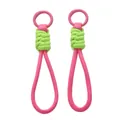 Cordon de poignet tressé rose et vert avec porte-clés à anneau en O rose amovible - 1 Pièce / Rose rouge