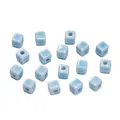 Hellblaue glasierte quadratische Keramikperlen für DIY handgefertigten Schmuck - 20er Set / Hellblau