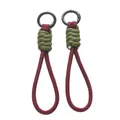 Cordon de poignet en paracorde tressée durable, couleur vert olive et rouge foncé - 1 Pièce / Rouge Vin 2