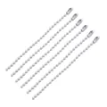 Set mit 7 Stück weißen Metall-Kugelketten mit Verbindern für Schlüsselanhänger - 10 Stück/Packung (95mm) / Weiß