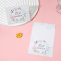 Κομψή ευχετήρια κάρτα με λουλούδια "Best wishes" σε απαλό ροζ φόντο για δώρα. - 5 Τεμάχια / Στυλ Στεφάνι Δάσους Καλύτερες Ευχές