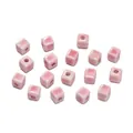 Rosa quadratische Keramikperlen mit Glanzfinish für DIY handgemachten Schmuck - 20er Set / Hellrosa