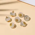 Bottoni retrò in finta giada con cappucci a fiore dorato per DIY Cheongsam - Con Calice / Confezione da 5 Pezzi (5*10mm) / Grigio Inchiostro