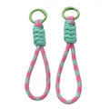 Cordon de poignet tressé rose et vert menthe avec anneau mousqueton vert clair - 1 Pièce / Arc-en-ciel