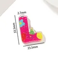 Bunter Acryl-Anhänger Buchstabe L mit Maßen 33,5x23,5mm für DIY-Schmuckherstellung - L