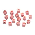 Rosa glasierte quadratische Keramikperlen für DIY handgemachten Schmuck und Armbänder - 20er Set / Rosa