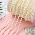 High-quality creamy white ABS imitation pearl bead chain for DIY wedding craft accessories - Medium Bead Style / 4mm / 10m / Off-white
