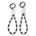 Dragonne tressée à damier avec mousqueton noir pour porte-clés de téléphone personnalisés - 1 Pièce / Motif Noir et Blanc avec Boucle Noire
