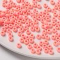 Premium solid pink 4x7mm acrylic beads with large holes for DIY handmade jewelry crafts - 100 Pieces/Pack / Solid Orange Pink