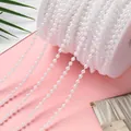 High-quality white ABS imitation pearl bead chain roll for DIY wedding hair accessories - Medium Bead Style / 4mm / 10m / Pure White
