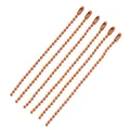 Set mit sieben orangefarbenen Metallperlenketten mit Verbindern für DIY-Schmuck - 10 Stück/Packung (115mm) / Orange