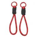 Lanière de poignet en paracorde tressée rouge et noire avec mousqueton rond en métal rouge - 1 Pièce / Rouge
