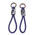 Cordon de poignet tressé violet avec clip rond amovible pour clés et téléphones - 1 Pièce / Bleu foncé