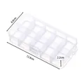 10-compartment clear plastic jewelry storage box, 12.8x6.6x2.2cm size. - 12.8x6.6x2.2cm / Slot 10 Grids
