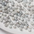 8mm gefacetteerde glazen kralen in macaronkleuren voor het maken van DIY-sieradenaccessoires - Grijs