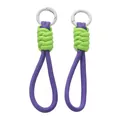 Dragonne en paracorde tressée violet et vert avec mousqueton circulaire blanc - 1 Pièce / Violet