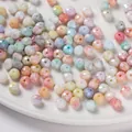 8mm gefacetteerde macaron glaskralen met gemarmerd watereffect voor DIY sieraden - Willekeurig Gemengd