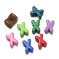 Colorful acrylic large hole letter X beads for DIY bracelet and necklace jewelry making - Letter X / 10 Pieces Pack / Colorful